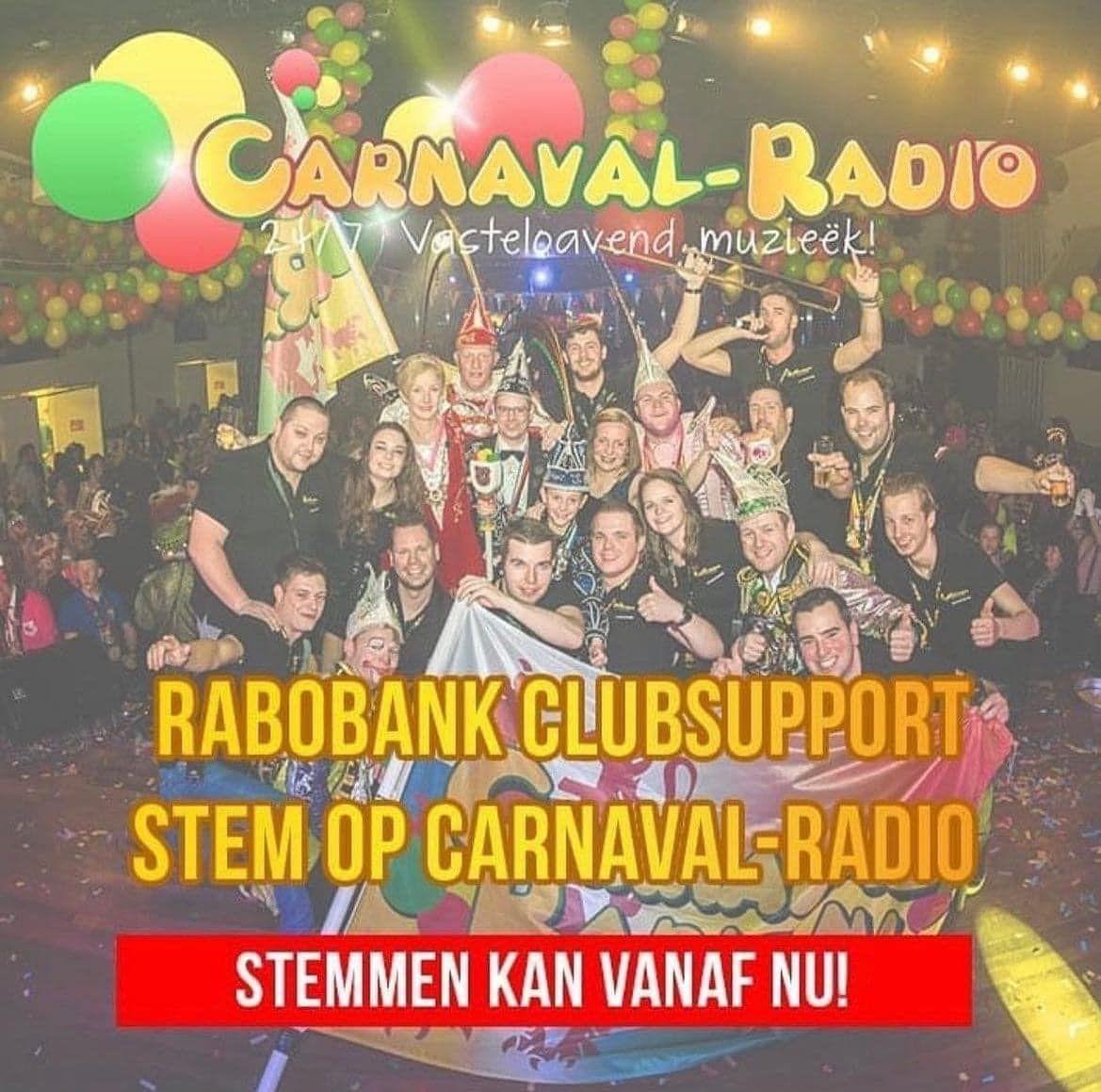 Stem jij ook op Carnaval-radio bij de Rabobank clubsupport campagne?